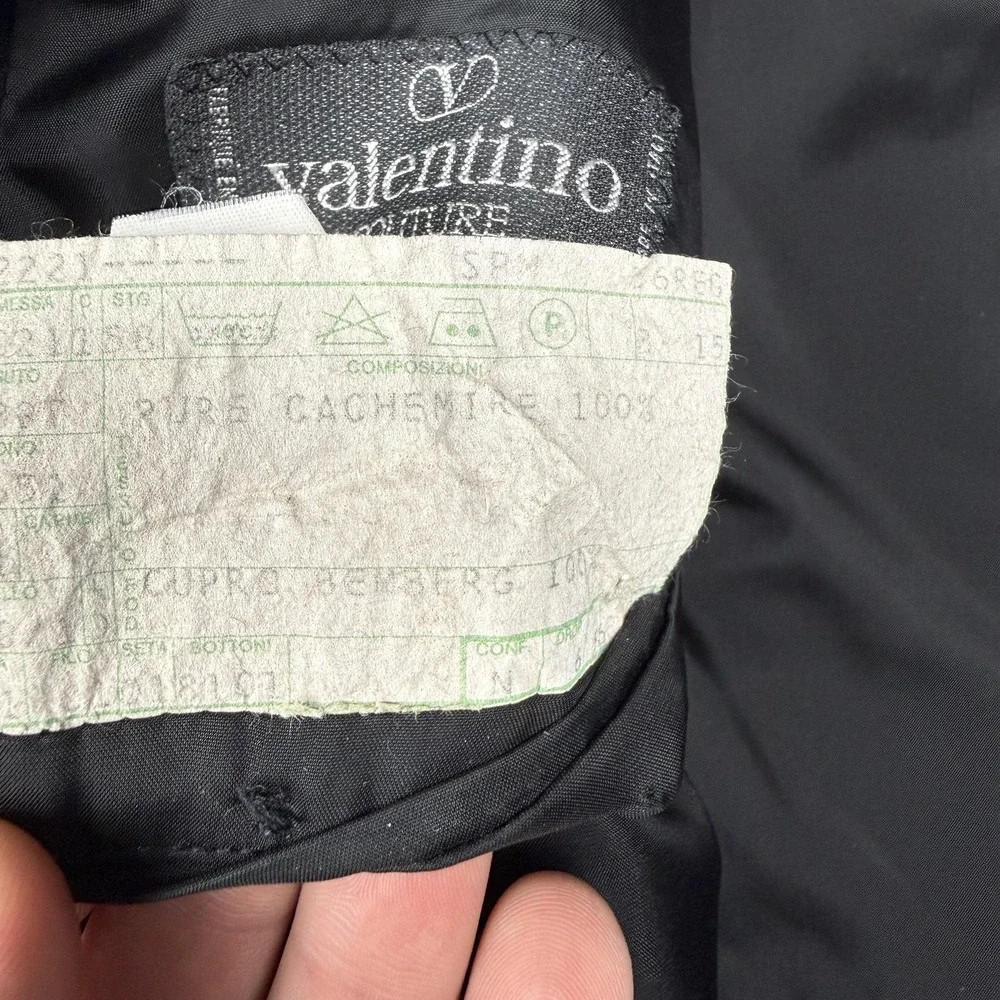 Valentino Couture Blazer Mens EU 56 Black Cashmere Double Breasted Italy